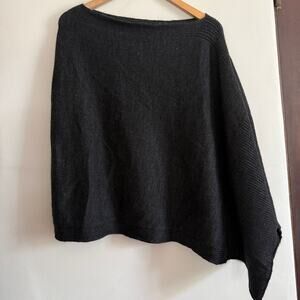 Splendid |  Black Alpaca Wool Blend  Cocoon  Nursing Shawl Nursing Cover Poncho